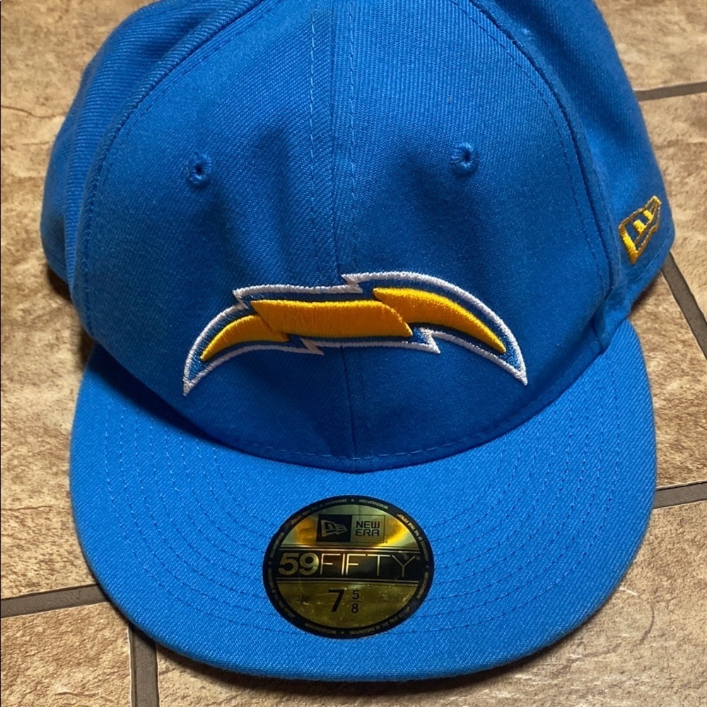 Blue New Era 59FIFTY NFL Chargers 7 5/8 Cap Trucker Hat Visor Outdoor